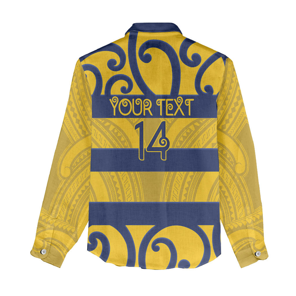 Bay of Plenty Custom Rugby New Zealand Women Casual Shirt Aotearoa Maori Pukana Tiki Mascot