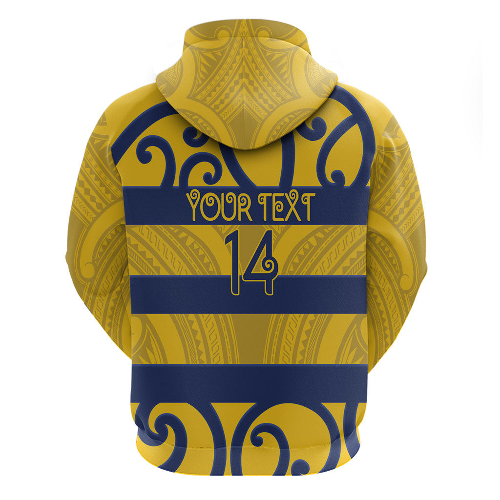 Bay of Plenty Custom Rugby New Zealand Zip Hoodie Aotearoa Maori Pukana Tiki Mascot