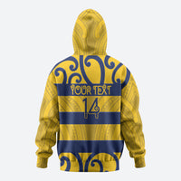 Bay of Plenty Custom Rugby New Zealand Zip Hoodie Aotearoa Maori Pukana Tiki Mascot