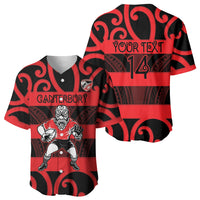 Canterbury Custom Rugby New Zealand Baseball Jersey Aotearoa Maori Pukana Tiki Mascot