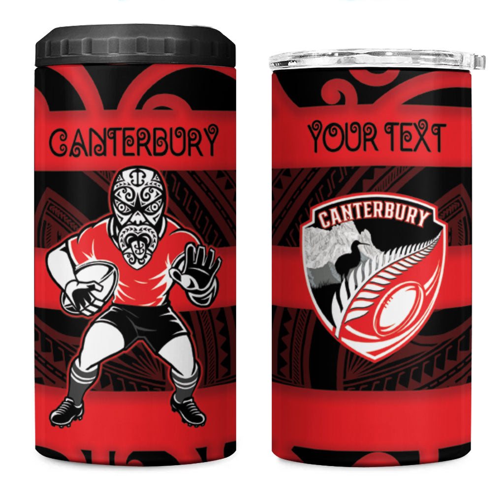 Canterbury Custom Rugby New Zealand 4 in 1 Can Cooler Tumbler Aotearoa Maori Pukana Tiki Mascot