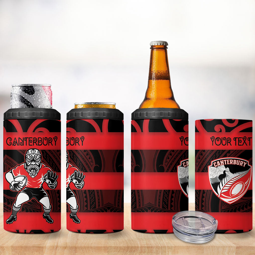 Canterbury Custom Rugby New Zealand 4 in 1 Can Cooler Tumbler Aotearoa Maori Pukana Tiki Mascot