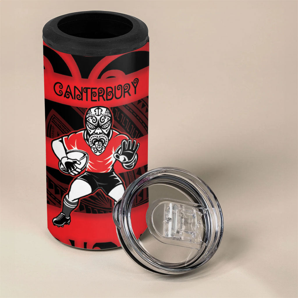 Canterbury Custom Rugby New Zealand 4 in 1 Can Cooler Tumbler Aotearoa Maori Pukana Tiki Mascot