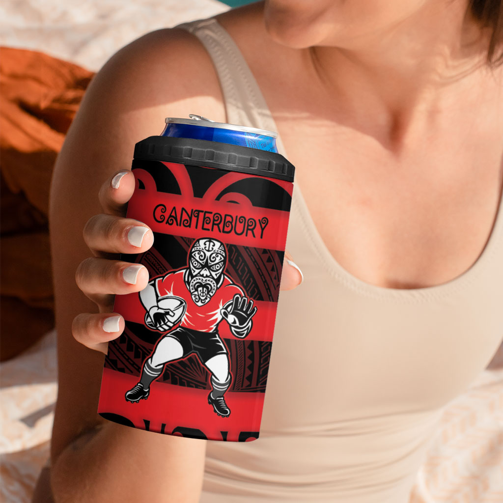 Canterbury Custom Rugby New Zealand 4 in 1 Can Cooler Tumbler Aotearoa Maori Pukana Tiki Mascot