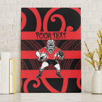 Canterbury Custom Rugby New Zealand Canvas Wall Art Aotearoa Maori Pukana Tiki Mascot