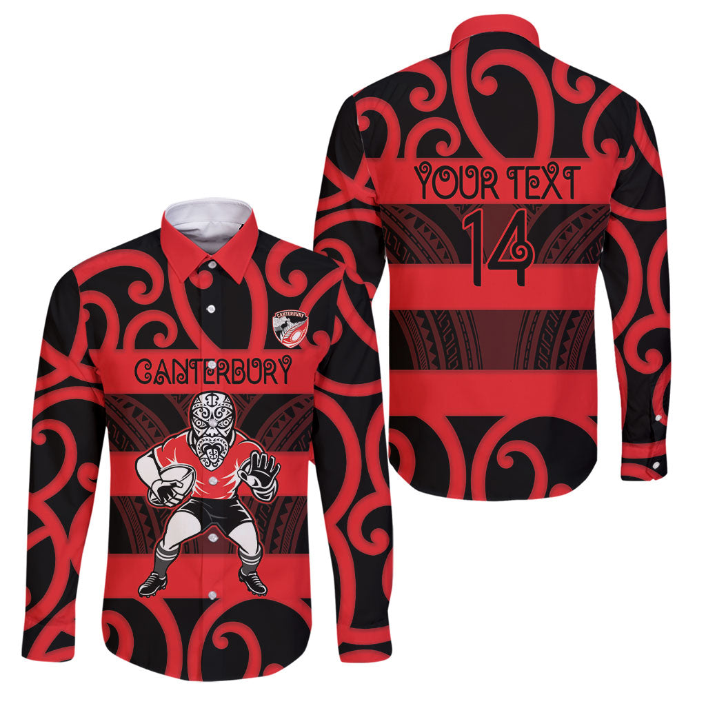 Canterbury Custom Rugby New Zealand Family Matching Off The Shoulder Long Sleeve Dress and Hawaiian Shirt Aotearoa Maori Pukana Tiki Mascot