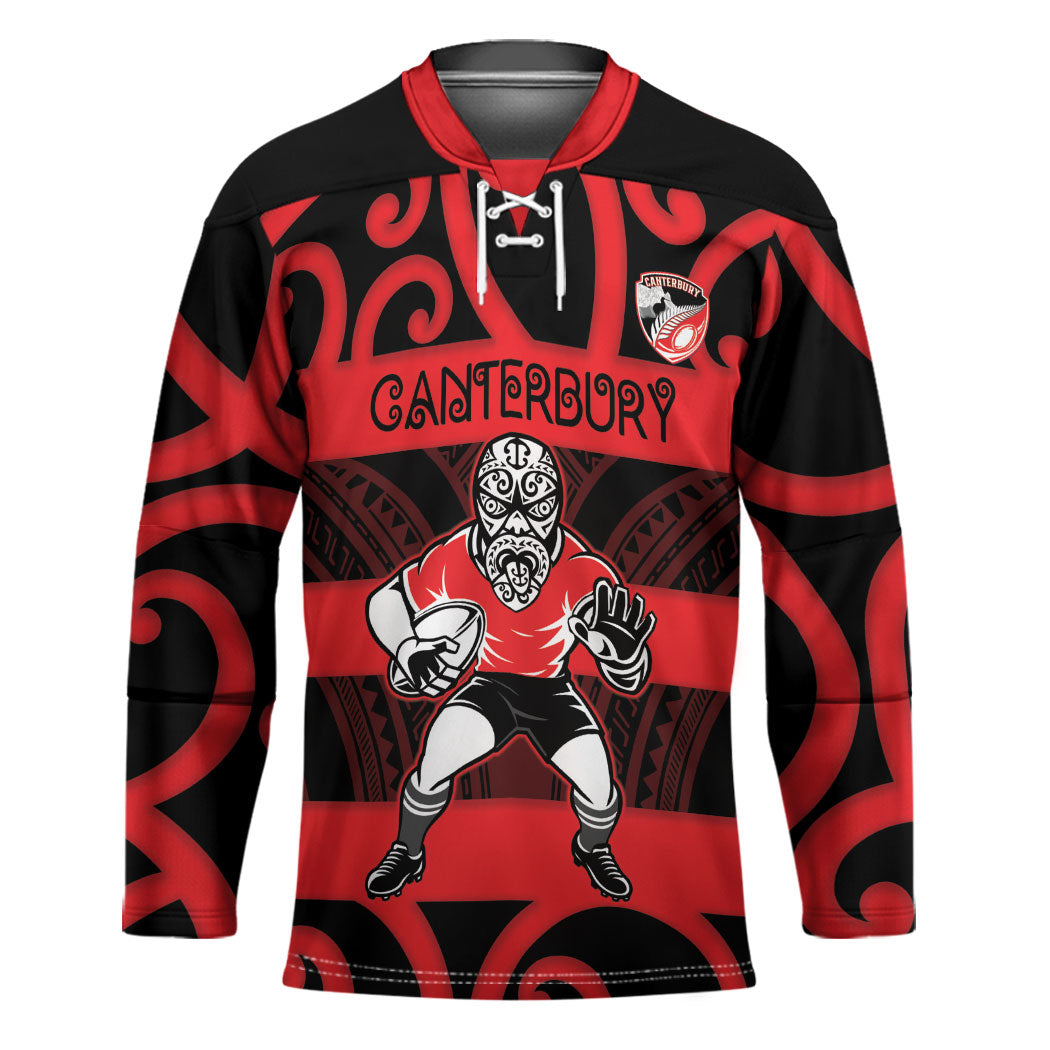 Canterbury Custom Rugby New Zealand Hockey Jersey Aotearoa Maori Pukana Tiki Mascot