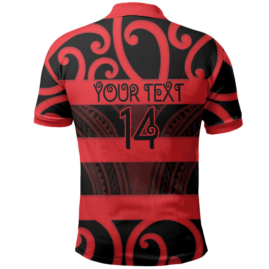 Canterbury Custom Rugby New Zealand Polo Shirt Aotearoa Maori Pukana Tiki Mascot