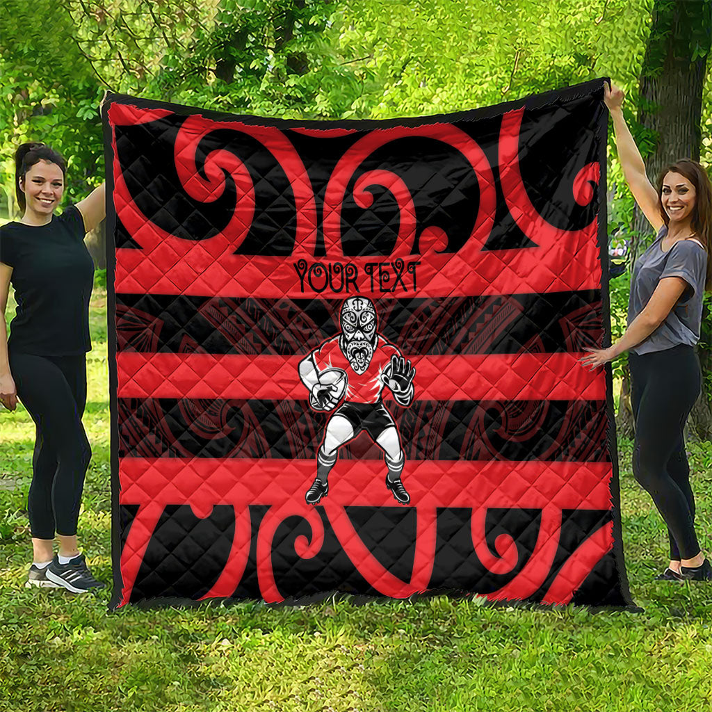 Canterbury Custom Rugby New Zealand Quilt Aotearoa Maori Pukana Tiki Mascot