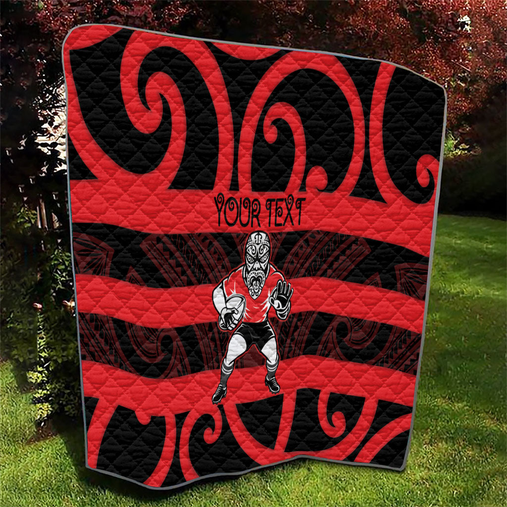 Canterbury Custom Rugby New Zealand Quilt Aotearoa Maori Pukana Tiki Mascot