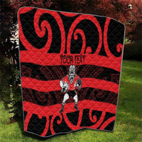 Canterbury Custom Rugby New Zealand Quilt Aotearoa Maori Pukana Tiki Mascot