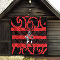 Canterbury Custom Rugby New Zealand Quilt Aotearoa Maori Pukana Tiki Mascot