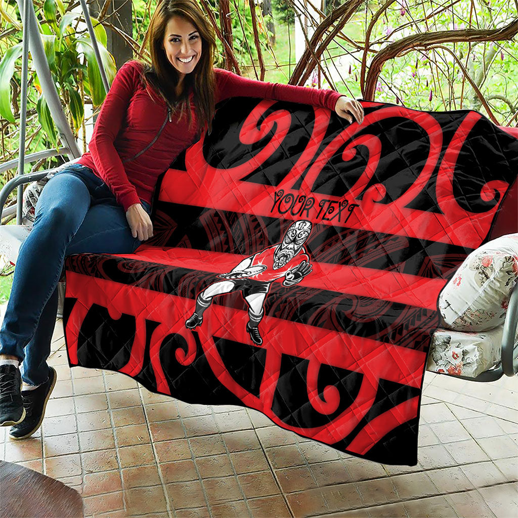 Canterbury Custom Rugby New Zealand Quilt Aotearoa Maori Pukana Tiki Mascot