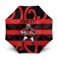 Canterbury Custom Rugby New Zealand Umbrella Aotearoa Maori Pukana Tiki Mascot