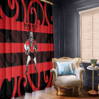 Canterbury Custom Rugby New Zealand Window Curtain Aotearoa Maori Pukana Tiki Mascot
