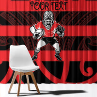 Canterbury Custom Rugby New Zealand Window Curtain Aotearoa Maori Pukana Tiki Mascot