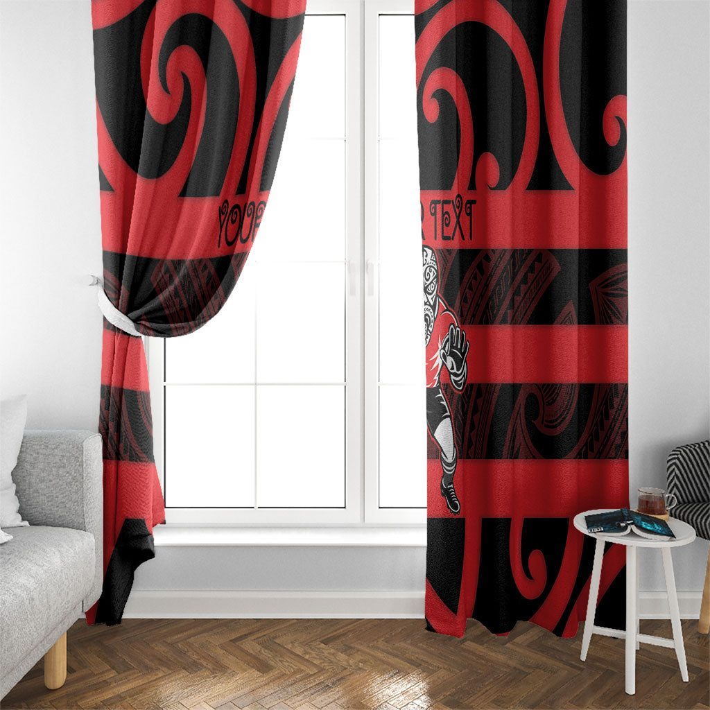 Canterbury Custom Rugby New Zealand Window Curtain Aotearoa Maori Pukana Tiki Mascot