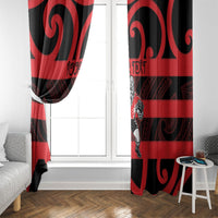 Canterbury Custom Rugby New Zealand Window Curtain Aotearoa Maori Pukana Tiki Mascot