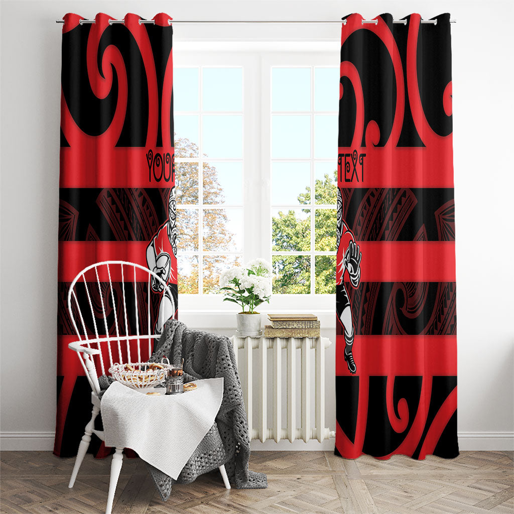Canterbury Custom Rugby New Zealand Window Curtain Aotearoa Maori Pukana Tiki Mascot