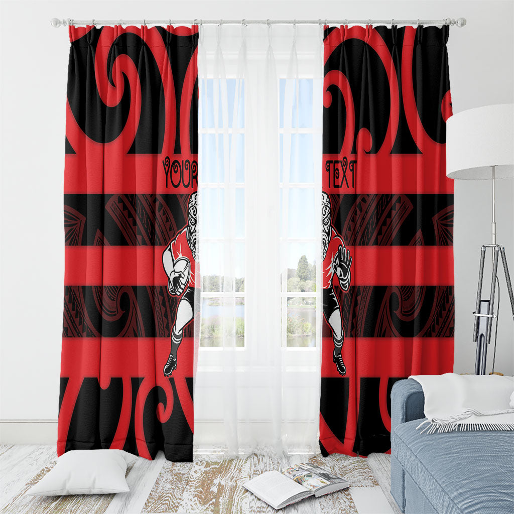 Canterbury Custom Rugby New Zealand Window Curtain Aotearoa Maori Pukana Tiki Mascot