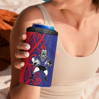 Tasman Custom Rugby New Zealand 4 in 1 Can Cooler Tumbler Aotearoa Maori Pukana Tiki Mascot