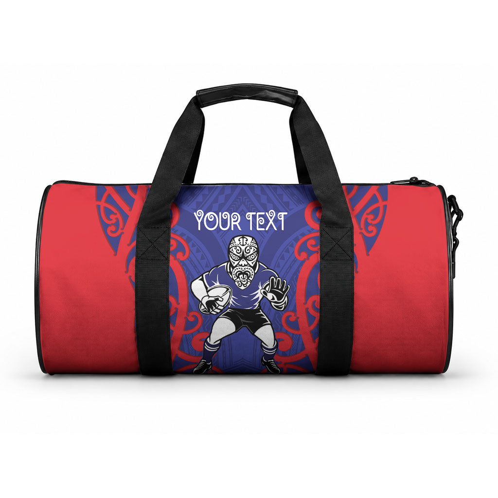 Tasman Custom Rugby New Zealand Duffle Bag Aotearoa Maori Pukana Tiki Mascot