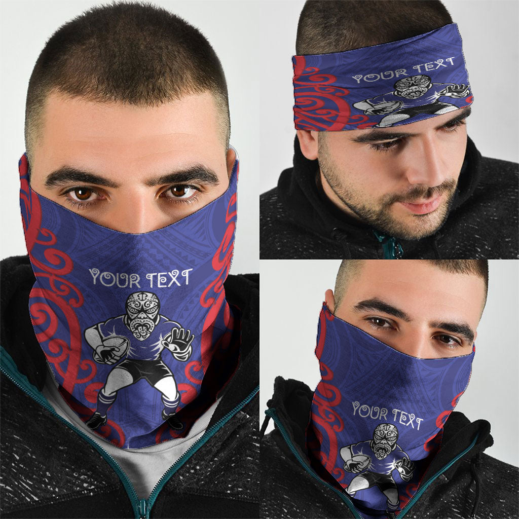 Tasman Custom Rugby New Zealand Neck Gaiter Aotearoa Maori Pukana Tiki Mascot