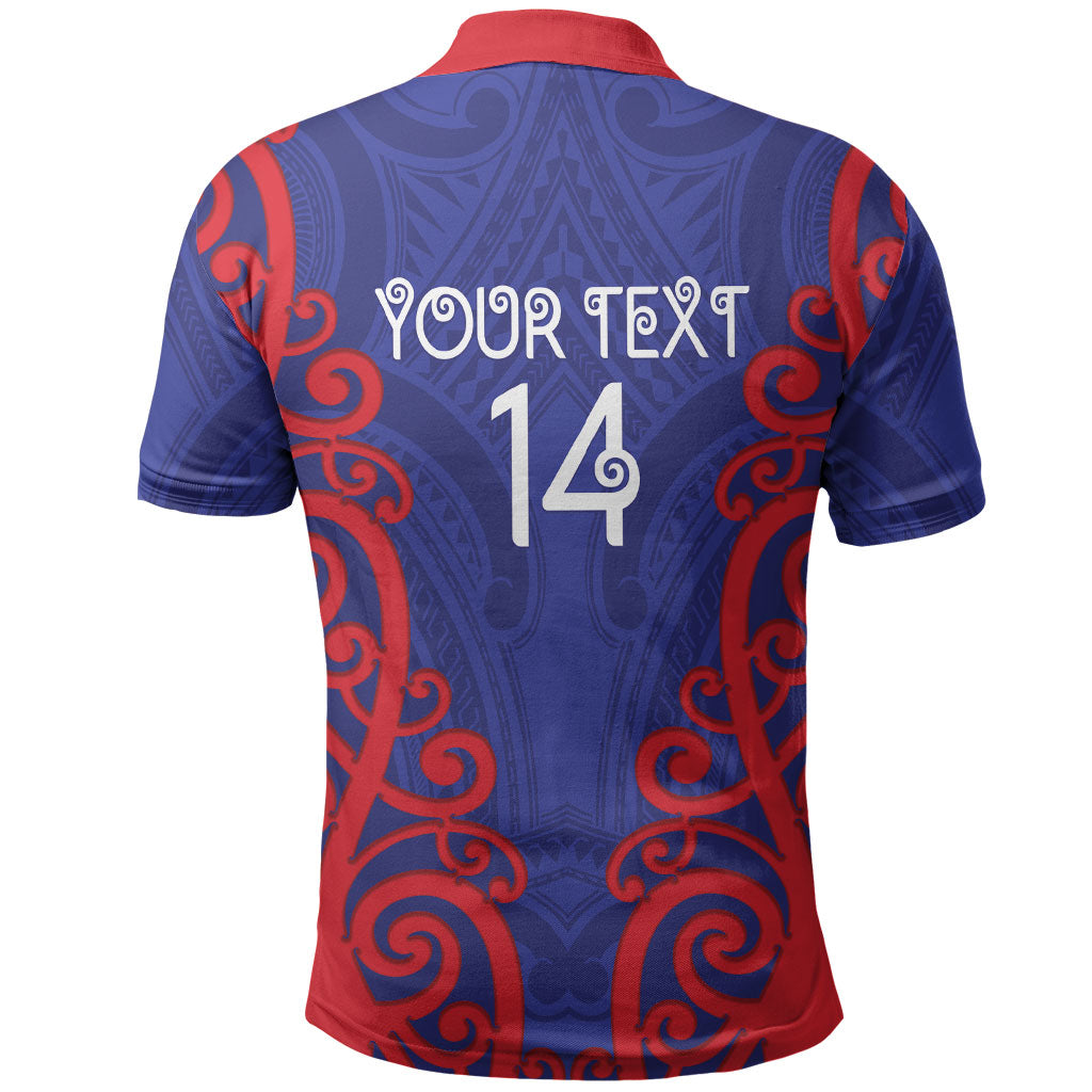 Tasman Custom Rugby New Zealand Polo Shirt Aotearoa Maori Pukana Tiki Mascot