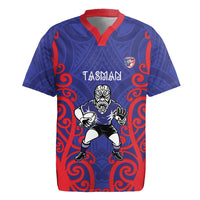 Tasman Custom Rugby New Zealand Rugby Jersey Aotearoa Maori Pukana Tiki Mascot