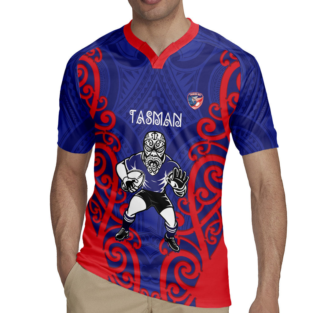 Tasman Custom Rugby New Zealand Rugby Jersey Aotearoa Maori Pukana Tiki Mascot