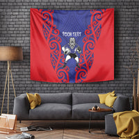 Tasman Custom Rugby New Zealand Tapestry Aotearoa Maori Pukana Tiki Mascot
