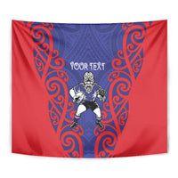 Tasman Custom Rugby New Zealand Tapestry Aotearoa Maori Pukana Tiki Mascot