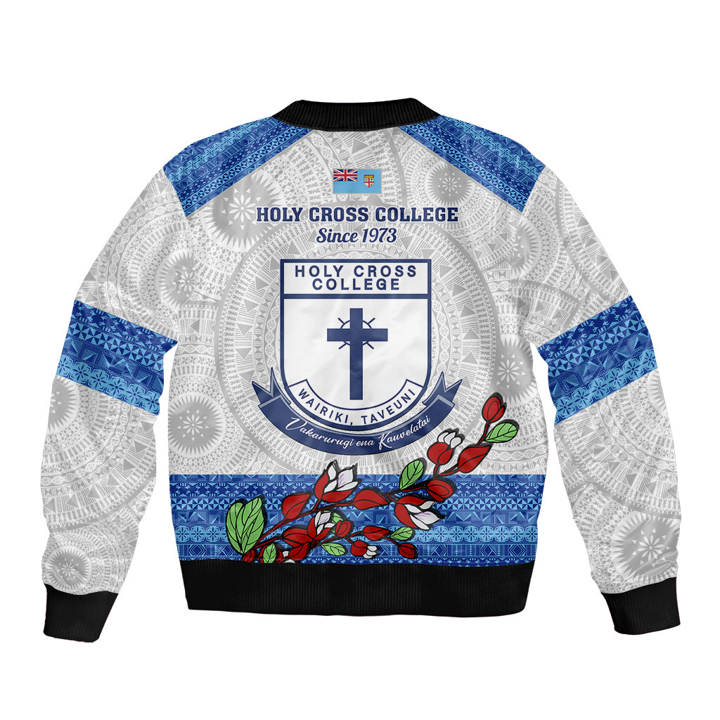 Fiji Holy Cross College Bomber Jacket Happy 50th Anniversary Fijian Tagimoucia Tapa Pattern LT14 - Polynesian Pride