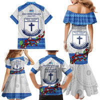 Fiji Holy Cross College Family Matching Mermaid Dress and Hawaiian Shirt Happy 50th Anniversary Fijian Tagimoucia Tapa Pattern LT14 - Polynesian Pride