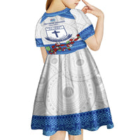 Fiji Holy Cross College Kid Short Sleeve Dress Happy 50th Anniversary Fijian Tagimoucia Tapa Pattern LT14 - Polynesian Pride