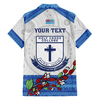 Personalised Fiji Holy Cross College Family Matching Puletasi Dress and Hawaiian Shirt Happy 50th Anniversary Fijian Tagimoucia Tapa Pattern LT14 - Polynesian Pride