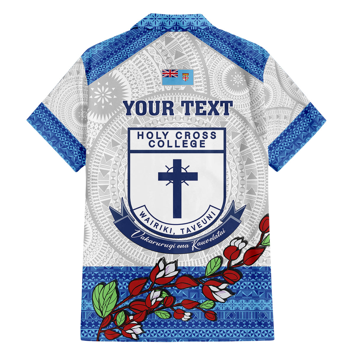Personalised Fiji Holy Cross College Family Matching Tank Maxi Dress and Hawaiian Shirt Happy 50th Anniversary Fijian Tagimoucia Tapa Pattern LT14 - Polynesian Pride