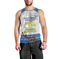 Personalised Fiji Holy Cross College Men Tank Top Happy 50th Anniversary Fijian Tagimoucia Tapa Pattern LT14 - Polynesian Pride