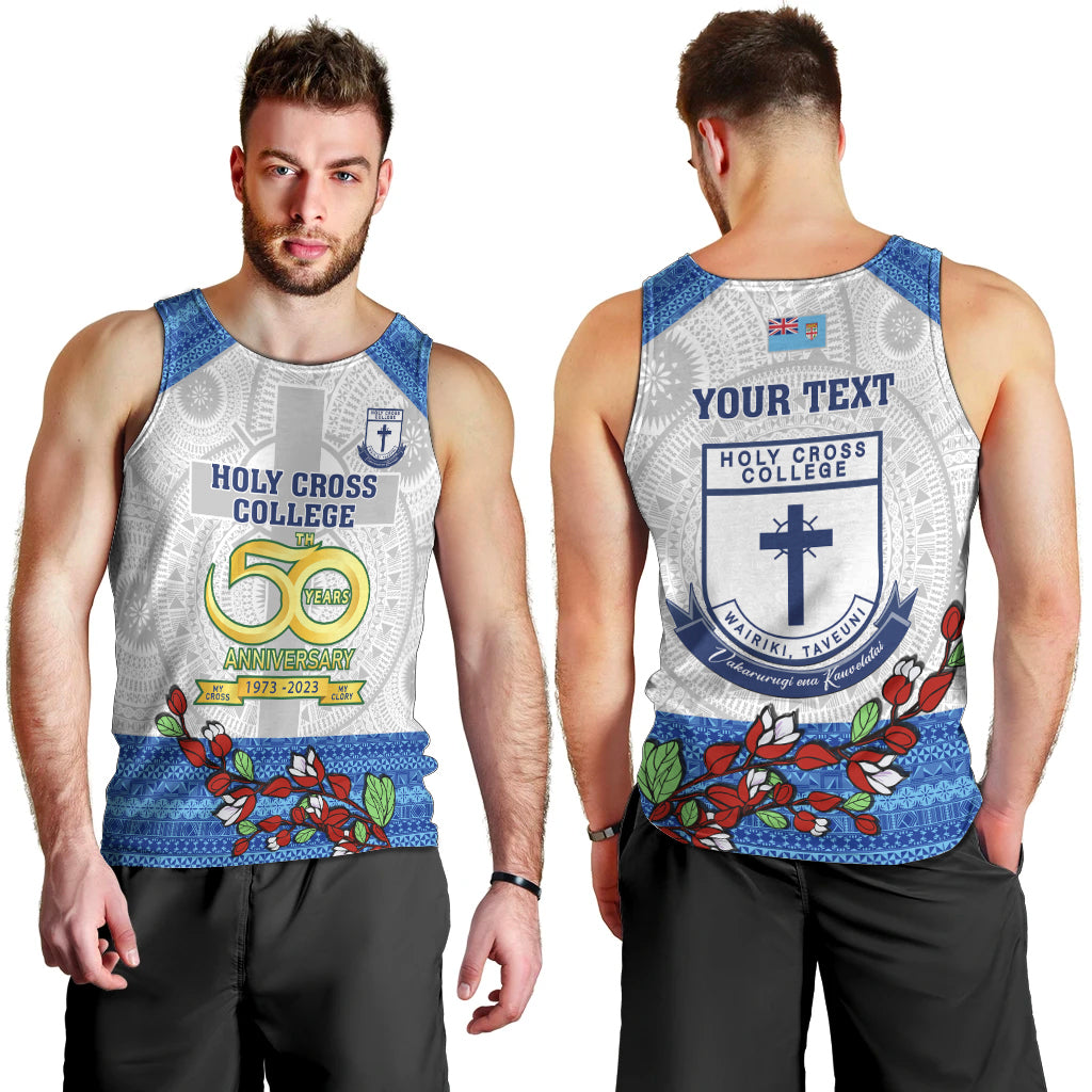 Personalised Fiji Holy Cross College Men Tank Top Happy 50th Anniversary Fijian Tagimoucia Tapa Pattern LT14 - Polynesian Pride
