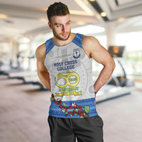 Personalised Fiji Holy Cross College Men Tank Top Happy 50th Anniversary Fijian Tagimoucia Tapa Pattern LT14 - Polynesian Pride