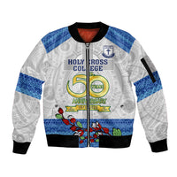 personalised-fiji-holy-cross-college-sleeve-zip-bomber-jacket-happy-50th-anniversary-fijian-tagimoucia-tapa-pattern