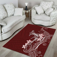 Oxblood Hawaii Area Rug Hammerhead Shark Tattoo Curve Polynesian - Polynesian Pride