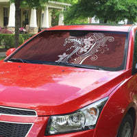 Oxblood Hawaii Auto Sun Shade Hammerhead Shark Tattoo Curve Polynesian - Polynesian Pride