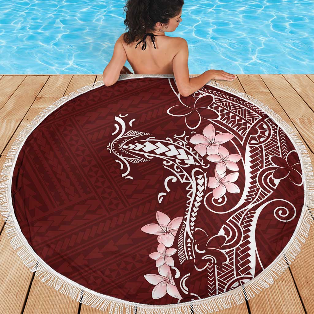 Oxblood Hawaii Beach Blanket Hammerhead Shark Tattoo Curve Polynesian - Polynesian Pride