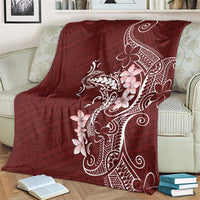 Oxblood Hawaii Blanket Hammerhead Shark Tattoo Curve Polynesian - Polynesian Pride