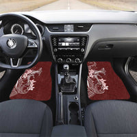 Oxblood Hawaii Car Mats Hammerhead Shark Tattoo Curve Polynesian - Polynesian Pride