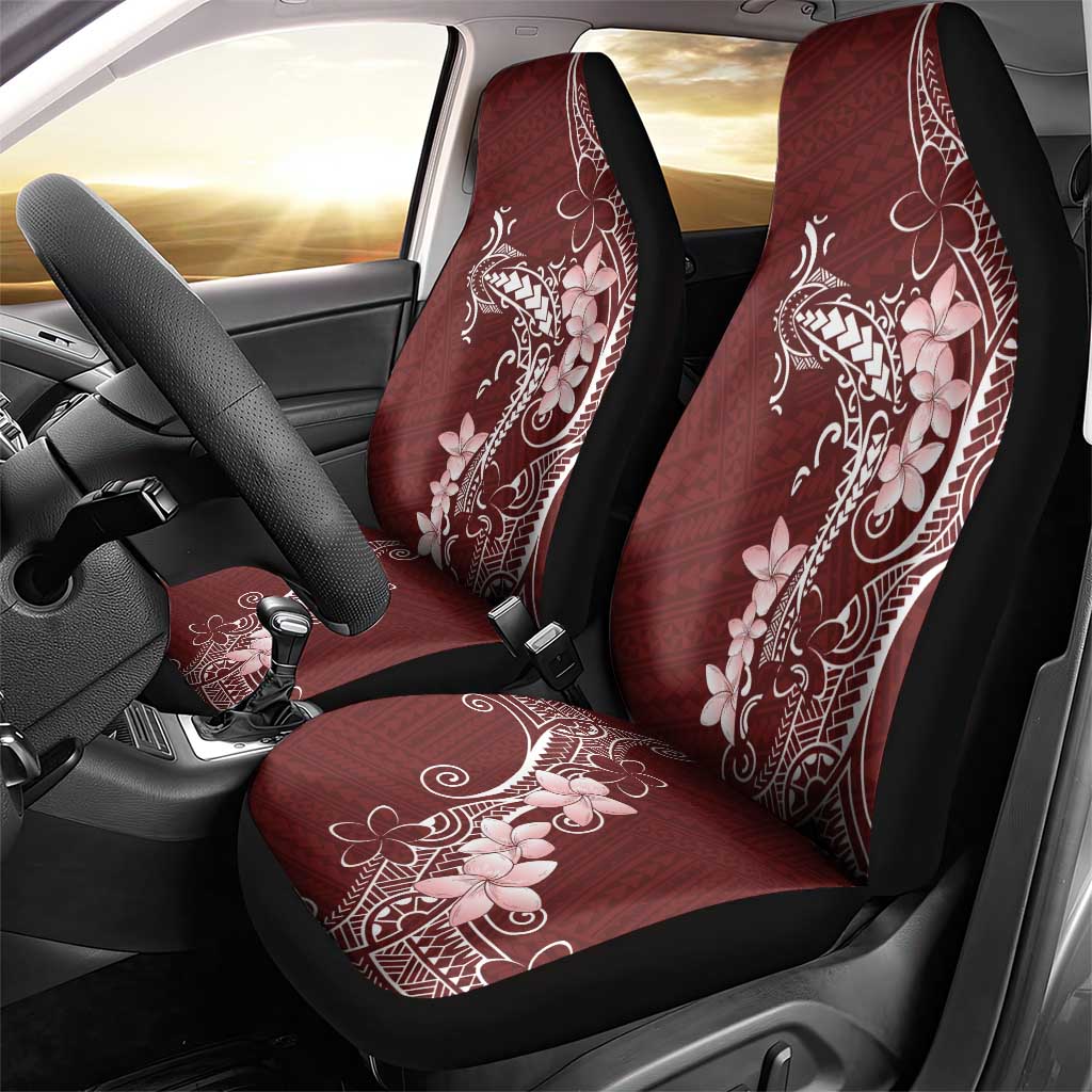 Oxblood Hawaii Car Seat Cover Hammerhead Shark Tattoo Curve Polynesian - Polynesian Pride