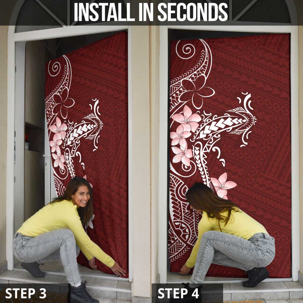 Oxblood Hawaii Door Cover Hammerhead Shark Tattoo Curve Polynesian - Polynesian Pride