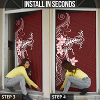 Oxblood Hawaii Door Cover Hammerhead Shark Tattoo Curve Polynesian - Polynesian Pride