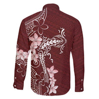 Oxblood Hawaii Family Matching Puletasi and Hawaiian Shirt Hammerhead Shark Tattoo Curve Polynesian - Polynesian Pride